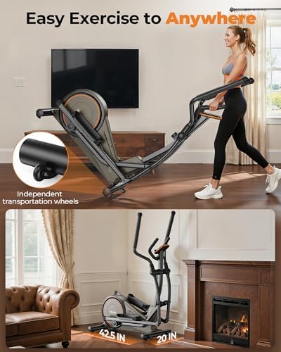 Niceday Hyper-Quiet Elliptical Machine for Home Exercise | Niceday 15.5IN & 20IN Stride Elliptical Trainer for Home | N