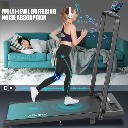 Portable folding treadmill with incline walking pad for office use -Under desk treadmill - 4-in-1 running machine
