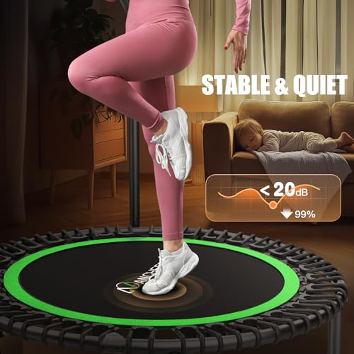 ANCHEER 40"/48" Foldable Rebounder Trampoline for Adults & Kids - Indoor & Outdoor Mini Trampoline with Resistance Band - Image 6