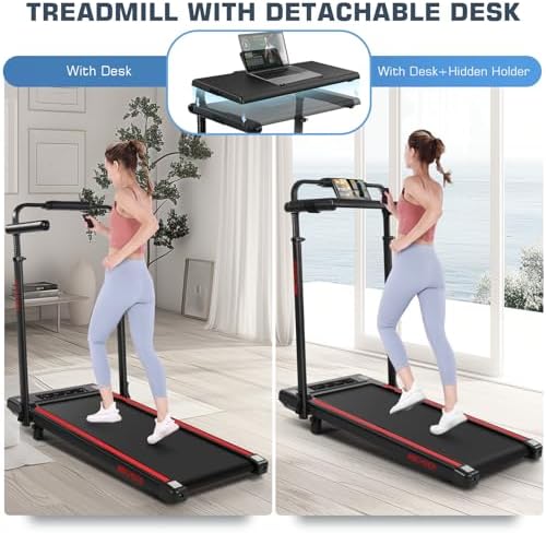 ANCHEER Walking Desk Treadmill for Home Workouts 12% Incline & Adjustable Height, Desk Workstation, 300lb Capacity, Fold - Image 19