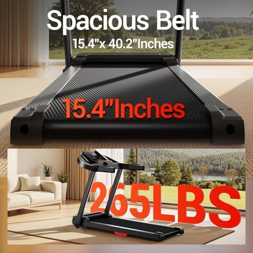CURSOR FITNESS Home Folding Treadmill for Fitness Enthusiasts with Heart Rate Monitor, Quiet and Energy-Efficient, Grea
