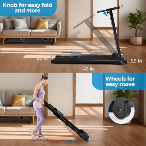 AoraPulse Portable Foldable Treadmill for Home Exercise | AoraPulse Small Folding Treadmill for Home Office Fitness | A