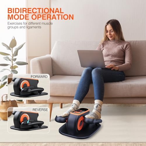 Quiet Seated Elliptical Machine for Seniors | Electric Leg Exerciser While Sitting Under Desk | Portable Seated Pedal E