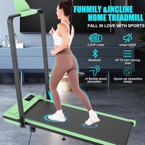 Portable folding treadmill with incline walking pad for office use -Under desk treadmill - 4-in-1 running machine