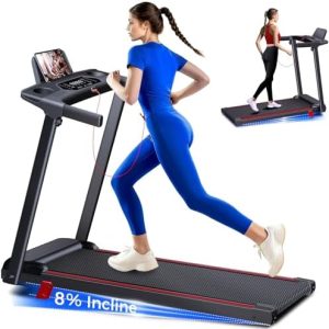 Portable Folding Treadmill with 8% Incline and |0HP Motor for Running and Walking | Brushless Motorized Portable Treadm