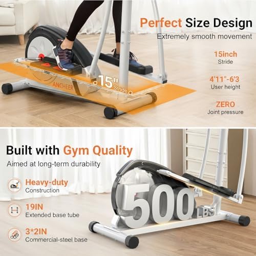 ANCHEER Elliptical Exercise Machine for Home Gym Enthusiasts | Ultra-Silent ANCHEER Elliptical Machine for Home Fitness