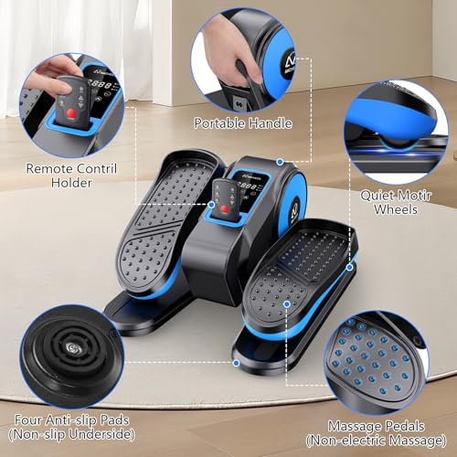 ANCHEER Elliptical Machine for Seniors, 12 Adjustable Speeds Pedal Exerciser, Quiet & Portable Electric Leg Exerciser wi