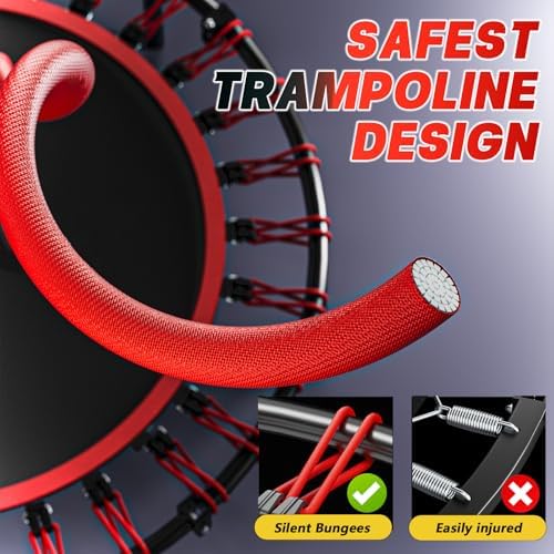 Portable Fitness Foldable Trampoline for Kid/Adults in-Home Mini Rebounder 40" Max Load 330lbs Recycled Claim Standard 1