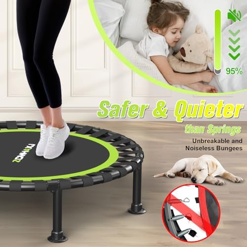 Foldable Mini Trampoline, 40"/48" Rebounder Trampoline for Adults & Kids, 440lbs Capacity Indoor Fitness Workout Equipme