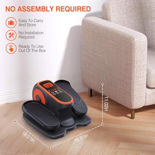 Quiet Seated Elliptical Machine for Seniors | Electric Leg Exerciser While Sitting Under Desk | Portable Seated Pedal E