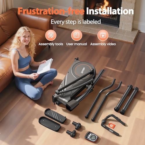 Niceday Hyper-Quiet Elliptical Machine for Home Exercise | Niceday 15.5IN & 20IN Stride Elliptical Trainer for Home | N