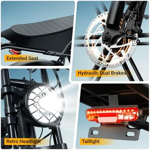 TST Electric Bike for Adults 1500W Peak 20" Fat Tire All-Terrain E-Bike | TST Electric Dirt Bike for Road Sand Mountain