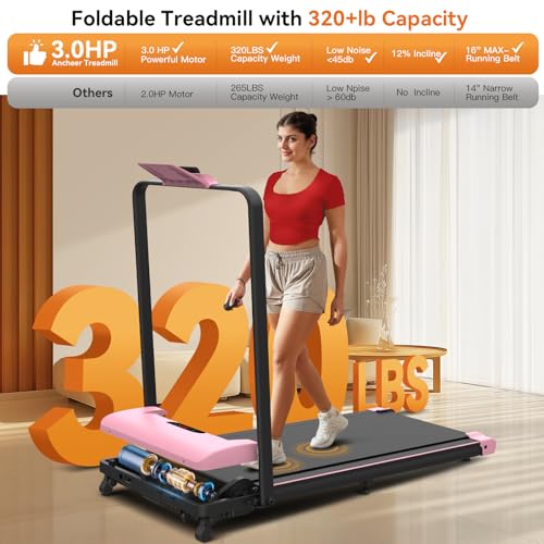 ANCHEER |0HP Walking Treadmill with 12% Incline for Home Gym Quiet Under Desk Exercise Equipment
| ANCHEER 320LBS Capac - Image 4