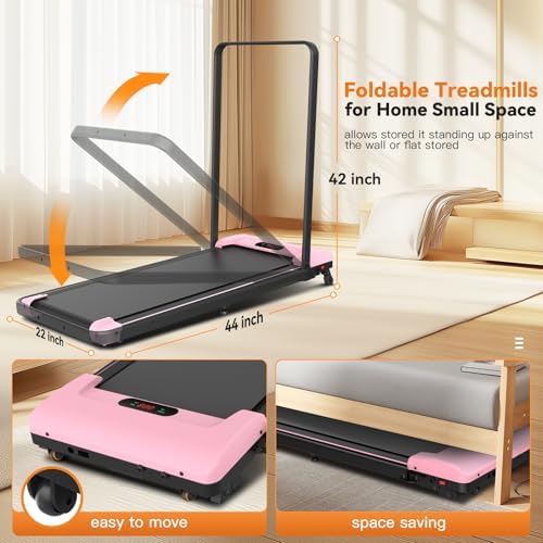 ANCHEER Portable Folding Treadmill with LED Screen & Remote Control - For Home Gym or Office - 12% Incline 2-in-1 Foldab