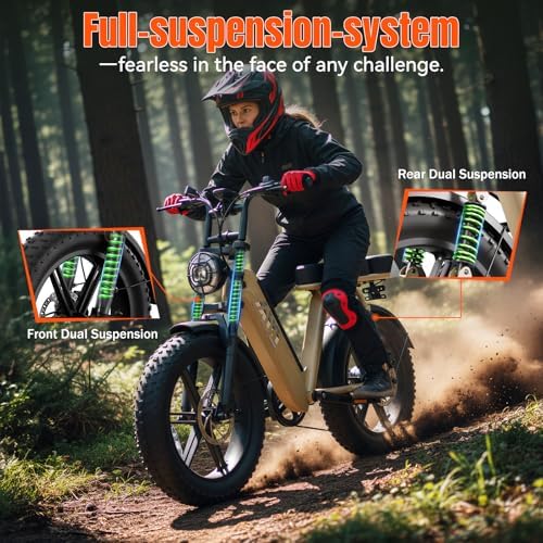 TST Electric Bike for Adults 1500W Peak 20" Fat Tire All-Terrain E-Bike | TST Electric Dirt Bike for Road Sand Mountain