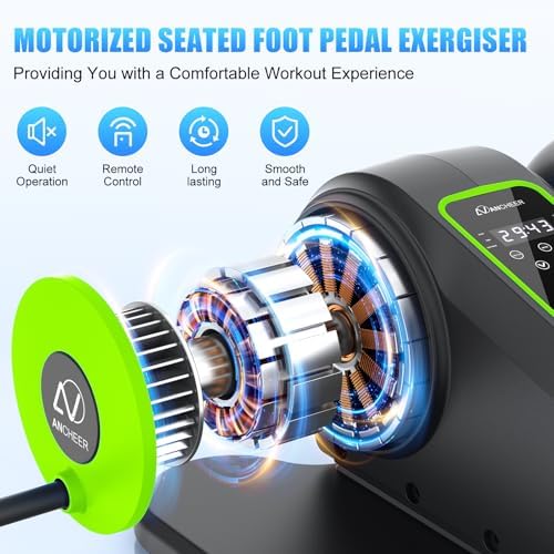 ANCHEER Electric Leg Exerciser While Sitting, Senior Exercise Machine, Fully Assembled 12-Speed Motorized Elliptical Leg