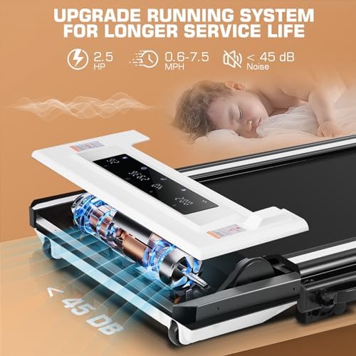ANCHEER |0 HP Under Desk Folding Treadmill with Handles for Home Workout
| Portable 320 lbs Capacity Widened Belt Tread - Image 43