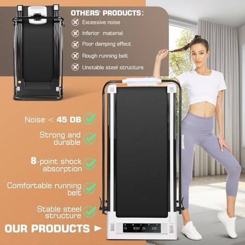 ANCHEER 7.5MPH Under Desk Treadmill for Home/Gym/Office | ANCHEER 2s Folding Compact Treadmill with Incline and LED Tou