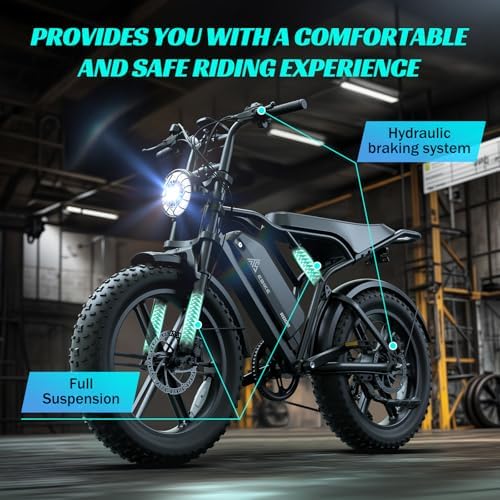 TST Electric Bike for Adults 1500W Peak 20" Fat Tire All-Terrain E-Bike | TST Electric Dirt Bike for Road Sand Mountain