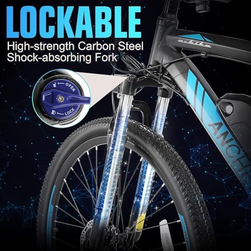 ANCHEER Adult Peak 750W Ebike 3 Hours Fast Charge 60 Miles Electric Bicycle 27.5 Hummer Mountain Bike LCD Display 21/24