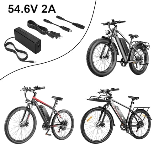 Hyleton UL Certified 5|6V 2A Fast Electric Bicycle Charger, Lithium Battery Scooter Charger, Three-in-one Plug, DC|5mm/|