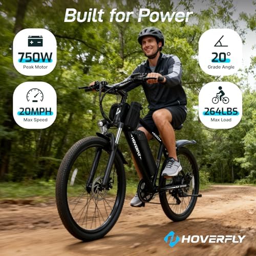 Hoverfly OUREA 26" Electric Bike for Adults, 750W Peak Motor, Shock Absorber Commuter Ebike Hoverfly OUREA 26" Electri