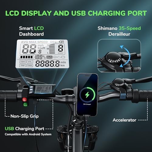 Isinwheel 500W Electric Bike for Adults 280.8Wh Battery Smart Uphill Folding Ebike 14"/16" Adults Teens