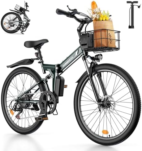 Isinwheel 500W Electric Bike for Adults 280.8Wh Battery Smart Uphill Folding Ebike 14"/16" Adults Teens