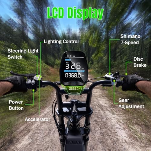 TST Electric Bike for Adults 1500W Peak 20" Fat Tire All-Terrain E-Bike | TST Electric Dirt Bike for Road Sand Mountain