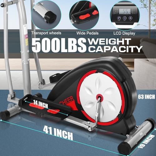 ANCHEER Hyper-Quiet Magnetic Elliptical Machine for Home Fitness Lovers | ANCHEER Elliptical Trainer Machine with 500LB