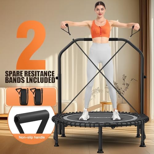 ANCHEER 40"/48" Foldable Rebounder Trampoline for Adults/Kids - Indoor & Outdoor Fun Exercise Equipment with Safety Fea