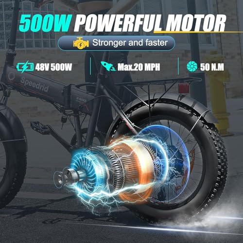 ANCHEER adults folding electric bike with 500W motor for long distance commuting
| ANCHEER electric bicycle for adults - Image 3