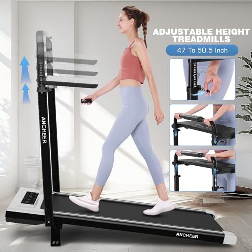 ANCHEER Under Desk Treadmill with 12% Incline for Home Workout | ANCHEER Adjustable Height Walking Pad Treadmill with D