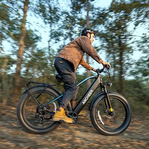 ANCHEER 26" Electric Bike for Adults, 1000W Peak Motor, 60 Miles Range, Fat Tire Electric Bike Off-Road for Men & Women