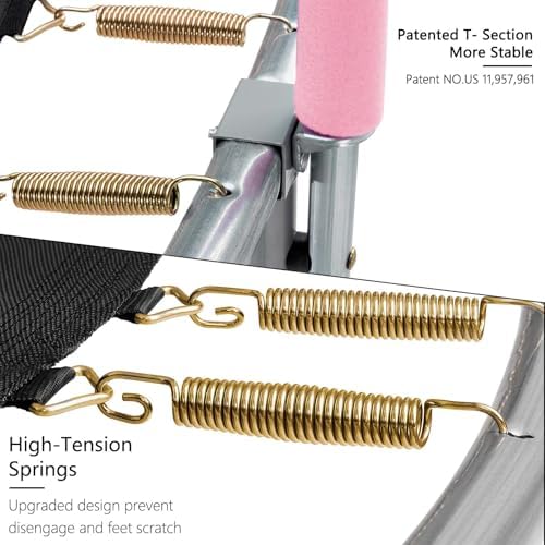 AOTOB 8 FT Trampoline Safety Enclosure Net for Kids Outdoor & Kids Jump Mat with Spring Pad & Ladder