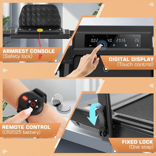 ANCHEER Portable Folding Treadmill with LED Screen & Remote Control - For Home Gym or Office - 12% Incline 2-in-1 Foldab