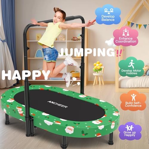 ANCHEER 56" Double Mini Trampoline for Kids, Max Load 220lbs, Fun for Indoor/Outdoor
