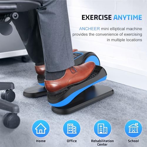 ANCHEER Electric Leg Exerciser While Sitting, Senior Exercise Machine, Fully Assembled 12-Speed Motorized Elliptical Leg