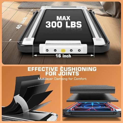 ANCHEER 7.5MPH Under Desk Treadmill for Home/Gym/Office | ANCHEER 2s Folding Compact Treadmill with Incline and LED Tou