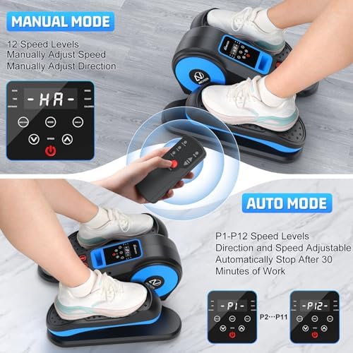 ANCHEER Electric Leg Exerciser While Sitting, Senior Exercise Machine, Fully Assembled 12-Speed Motorized Elliptical Leg