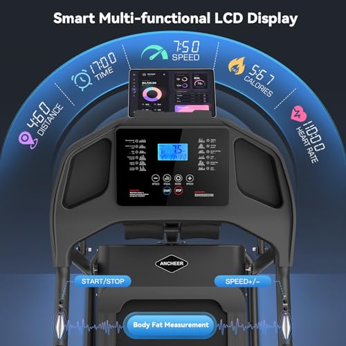 ANCHEER 2025 Upgrade Foldable Treadmill |5HP for Home Use
| ANCHEER Portable Treadmill with Sit Up Bench and Incline fo - Image 4