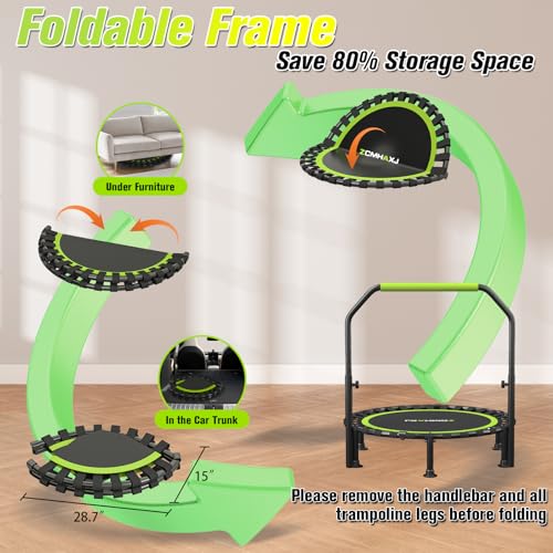 Global Recycled Standard Mini Foldable Trampoline for Adults and Kids
| 450lbs Capacity U-Shaped Adjustable Bar Foldabl - Image 6