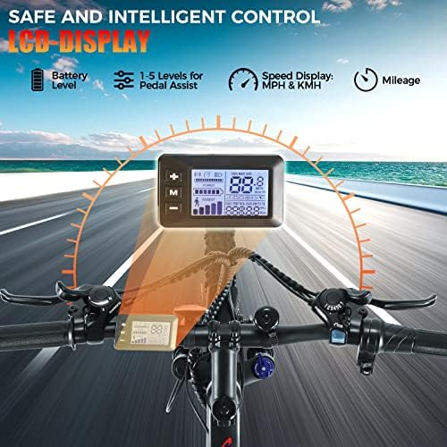 ANCHEER Peak 750W Motor Electric Mountain Bike for Adults, 55 Miles Electric Bicycle 26" SunEbike 48V/374Wh Battery