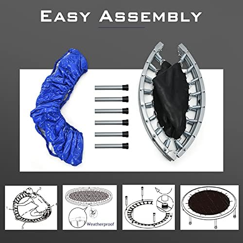 Giantex 36" Folding Mini Trampoline for Adults and Kids, Portable and Compact for Home Gym, Max Load 330lbs, Foldable |