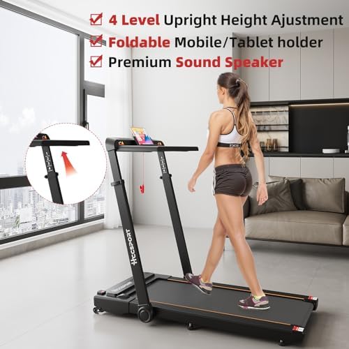 Treadmill with Incline for Home Office | 3 in 1 Under Desk Workstation | |5HP Foldable Compact Treadmills with Remote Co
