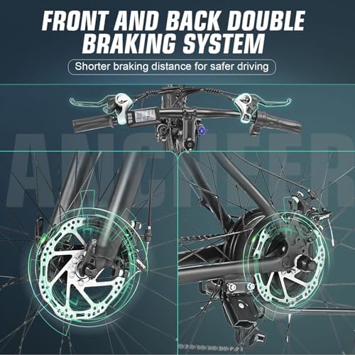 ANCHEER 750W Peak Ebike for Adults, 50 Miles Range, 21Speed Electric Mountain Bike | ANCHEER 26" Electric Bike for Adul