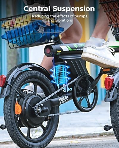 Isinwheel 500W Electric Bike for Adults 280.8Wh Battery Smart Uphill Folding Ebike 14"/16" Adults Teens