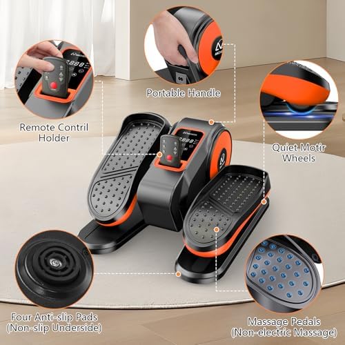 ANCHEER Elliptical Machine for Seniors, 12 Adjustable Speeds Pedal Exerciser, Quiet & Portable Electric Leg Exerciser wi