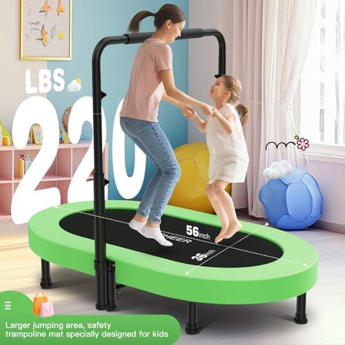 ANCHEER 56" Double Mini Trampoline for Kids, Max Load 220lbs, Fun for Indoor/Outdoor