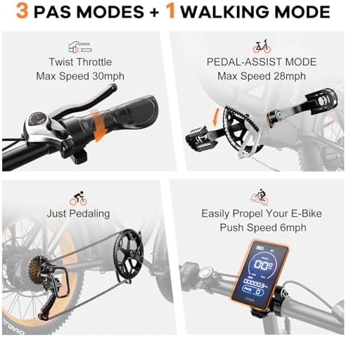 48V 20AH Removable Battery Electric Bike for Adults
| 30+MPH Max Speed Electric Bike
| 80 Miles Max Range Electric Bike - Image 64